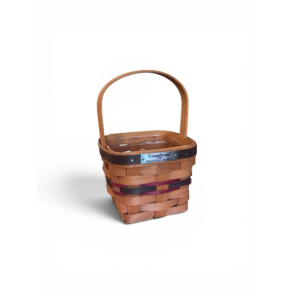 Longaberger 1993 Inaugural Basket W Plastic Liner And Booklet - Cute